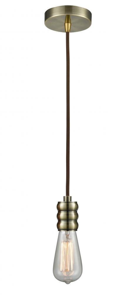 Gatsby - 1 Light - 2 inch - Antique Brass - Cord hung - Mini Pendant