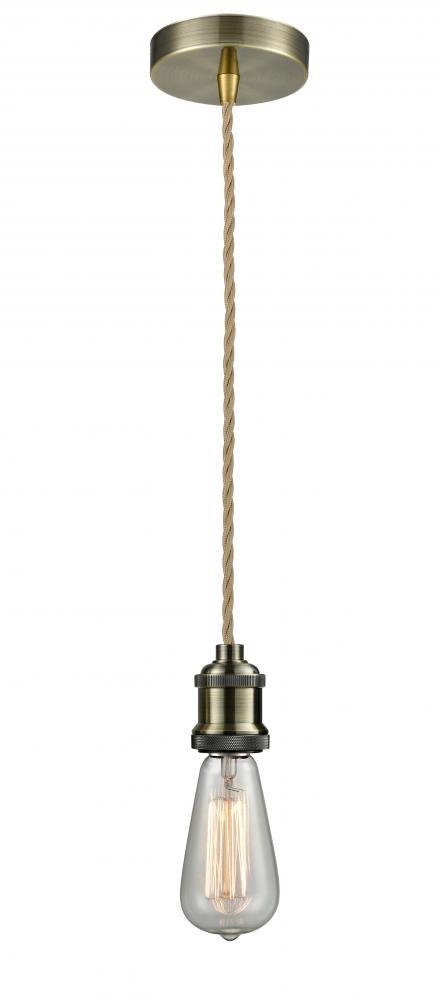 Edison - 1 Light - 2 inch - Antique Brass - Cord hung - Mini Pendant