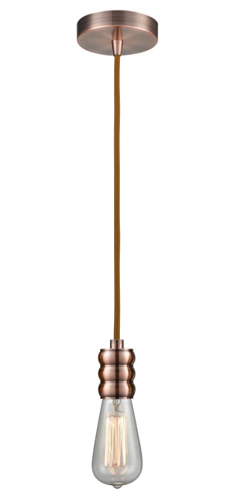 Gatsby - 1 Light - 2 inch - Antique Copper - Cord hung - Mini Pendant