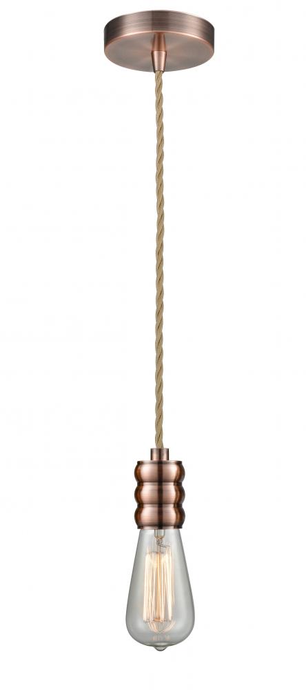 Gatsby - 1 Light - 2 inch - Antique Copper - Cord hung - Mini Pendant