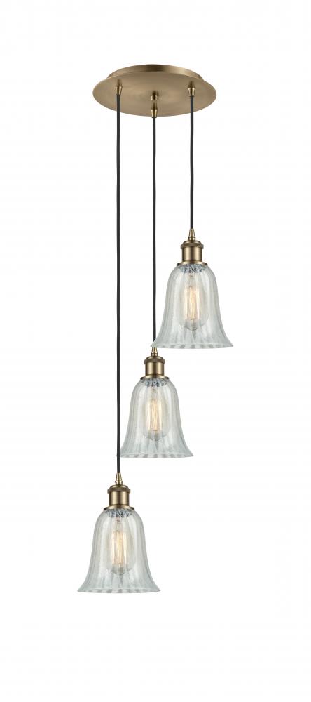 Hanover - 3 Light - 13 inch - Antique Brass - Cord Hung - Multi Pendant