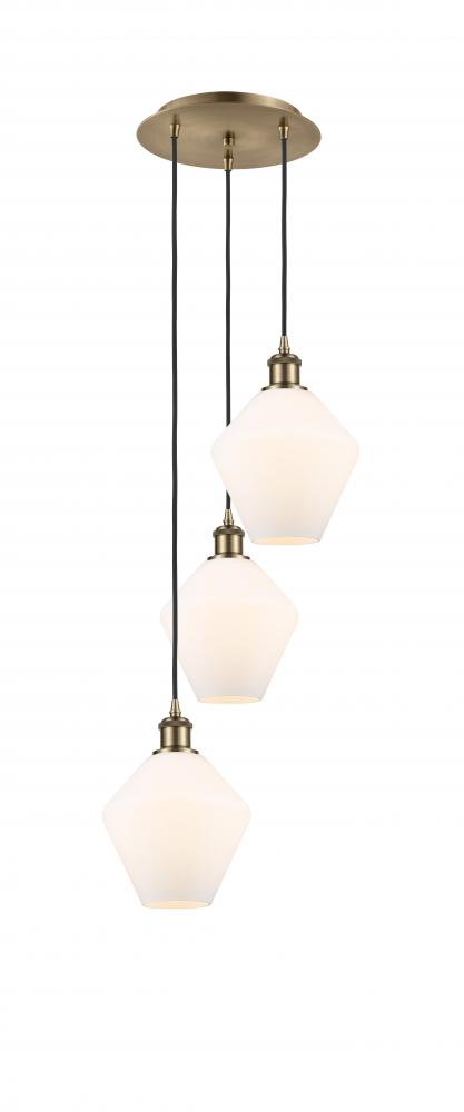 Cindyrella - 3 Light - 15 inch - Antique Brass - Cord Hung - Multi Pendant