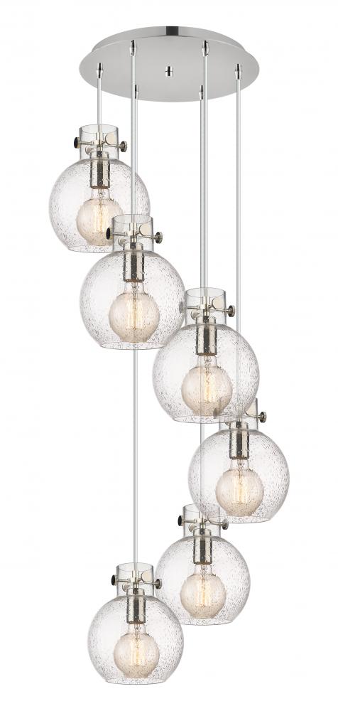 Newton Sphere - 6 Light - 19 inch - Polished Nickel - Cord hung - Multi Pendant