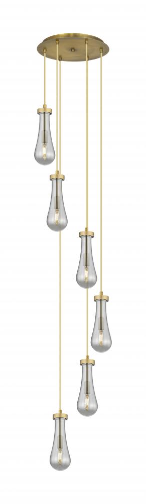 Owego - 6 Light - 16 inch - Brushed Brass - Multi Pendant