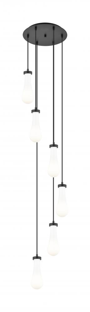 Owego - 6 Light - 16 inch - Brushed Matte Black - Multi Pendant