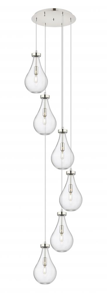 Owego - 6 Light - 16 inch - Polished Nickel - Multi Pendant