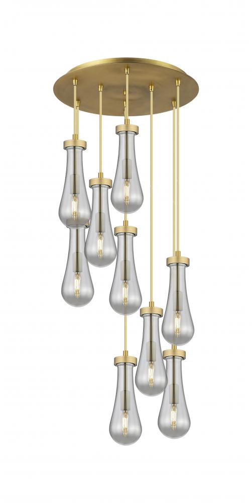 Owego - 9 Light - 19 inch - Brushed Brass - Multi Pendant