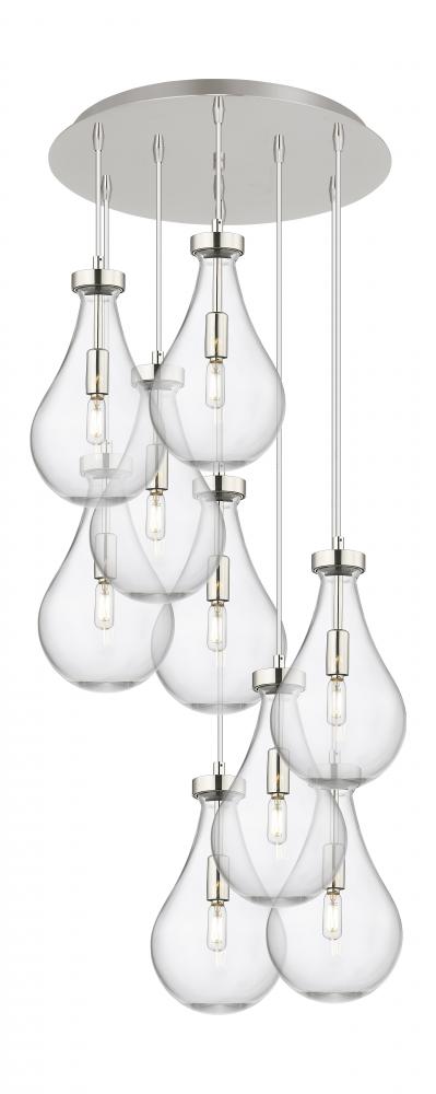 Owego - 9 Light - 19 inch - Polished Nickel - Multi Pendant