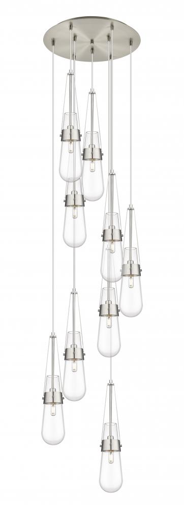 Milan - 9 Light - 19 inch - Brushed Satin Nickel - Multi Pendant