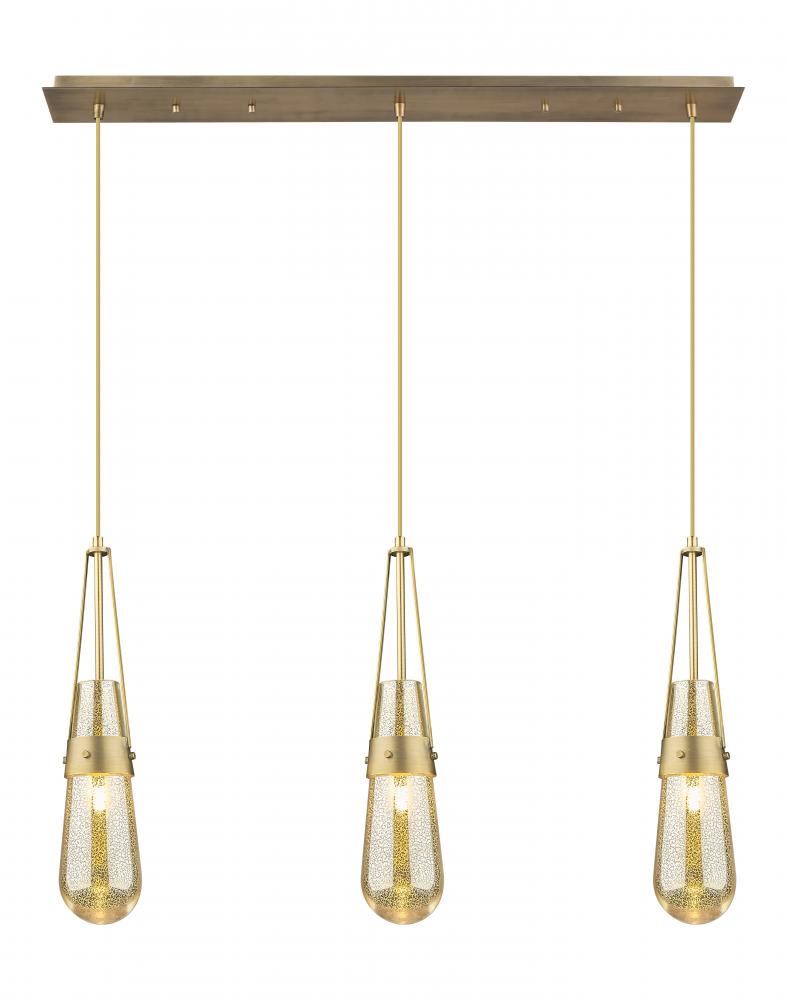 Milan - 3 Light - 36 inch - Brushed Brass - Linear Pendant