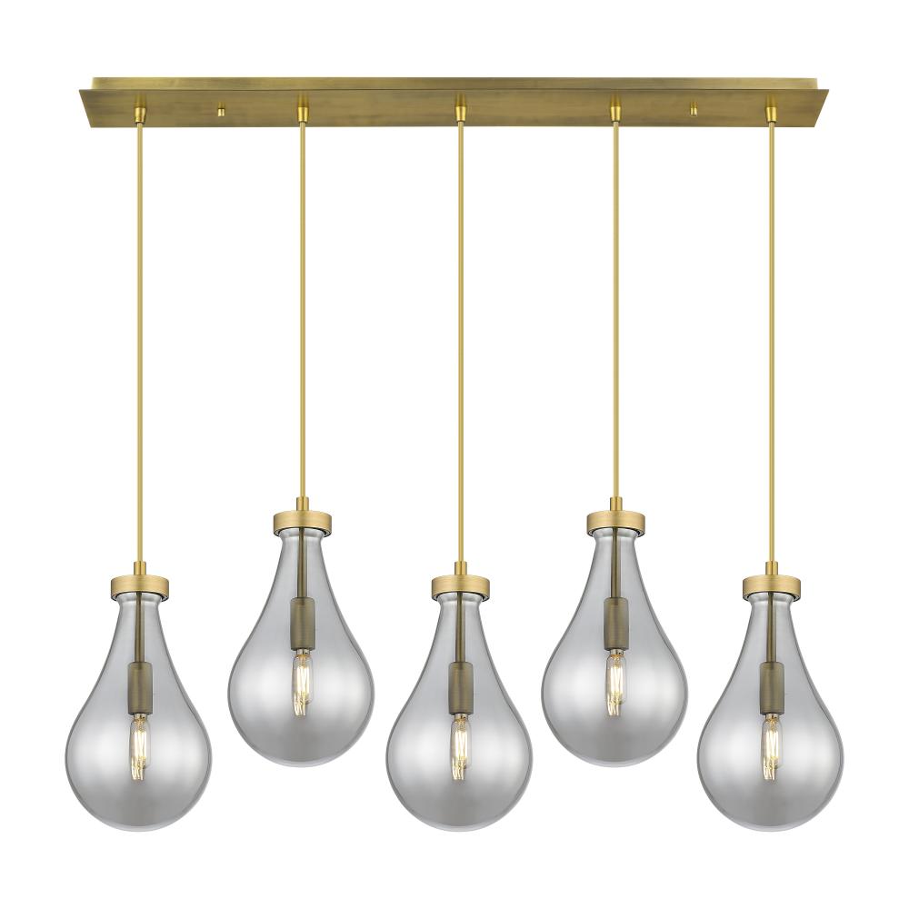 Owego - 5 Light - 37 inch - Brushed Brass - Linear Pendant