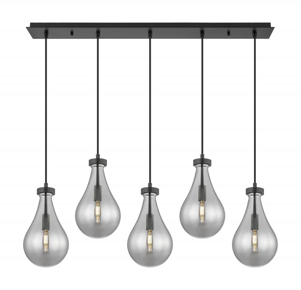 Owego - 5 Light - 37 inch - Matte Black - Linear Pendant