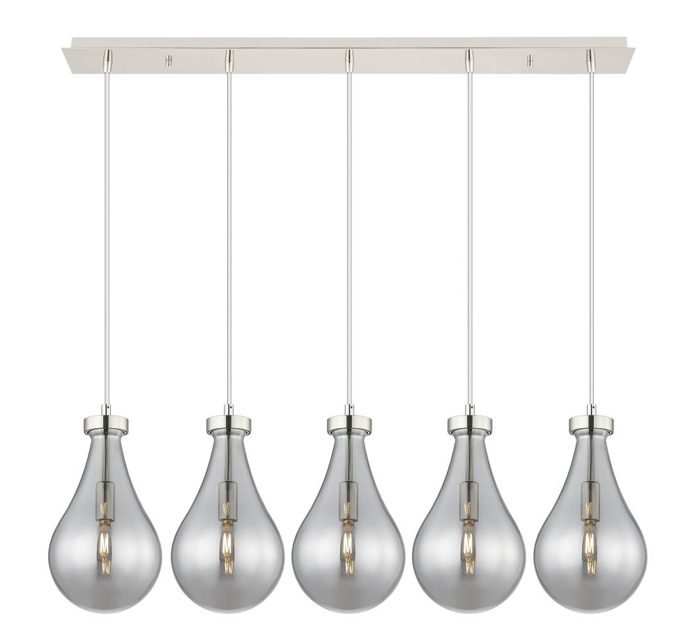 Owego - 5 Light - 37 inch - Polished Nickel - Linear Pendant