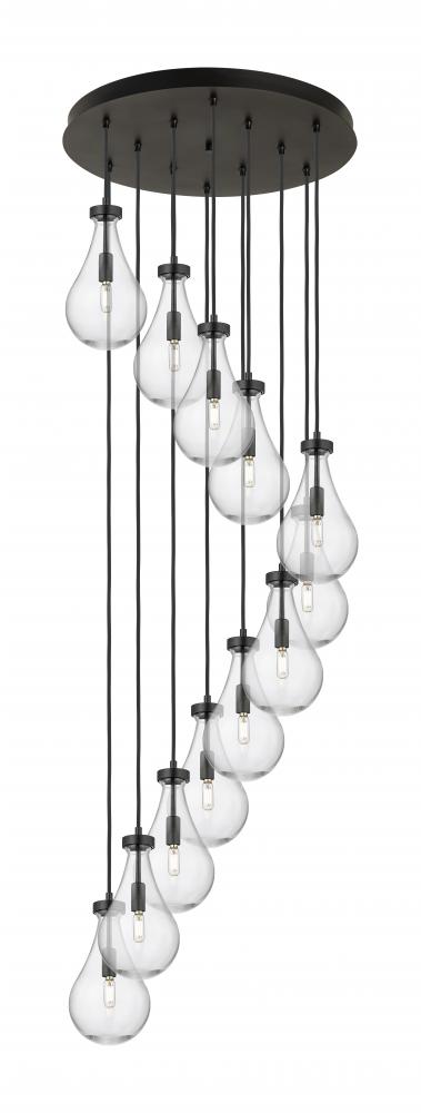 Owego - 12 Light - 24 inch - Matte Black - Multi Pendant