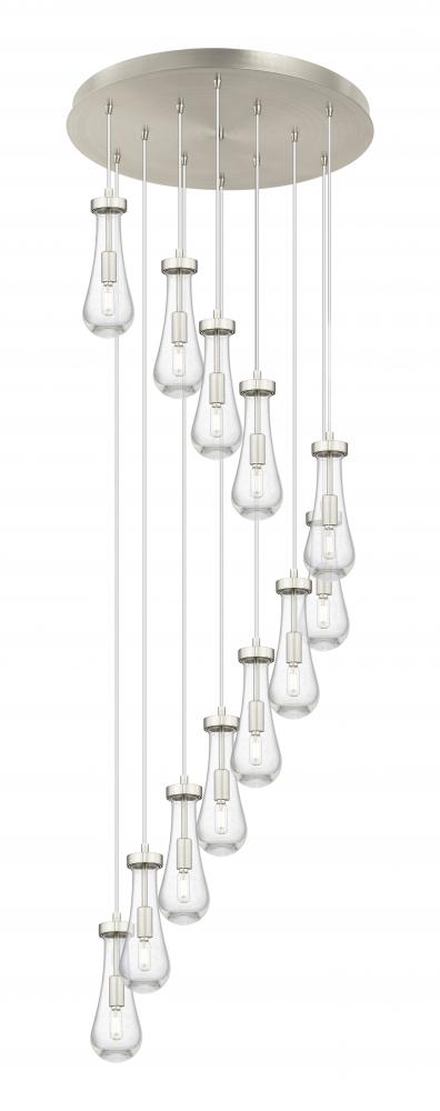 Owego - 12 Light - 24 inch - Brushed Satin Nickel - Multi Pendant