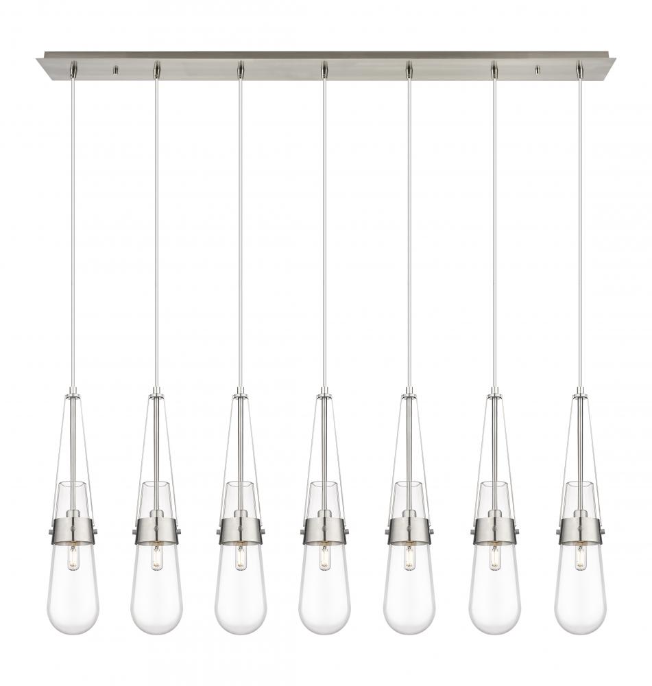 Milan - 7 Light - 48 inch - Brushed Satin Nickel - Linear Pendant