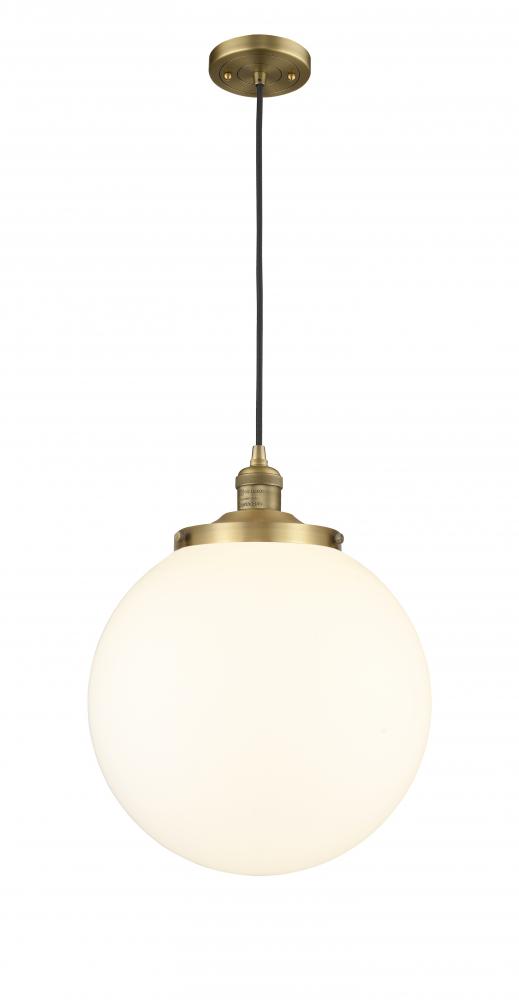 Beacon - 1 Light - 14 inch - Brushed Brass - Cord hung - Mini Pendant