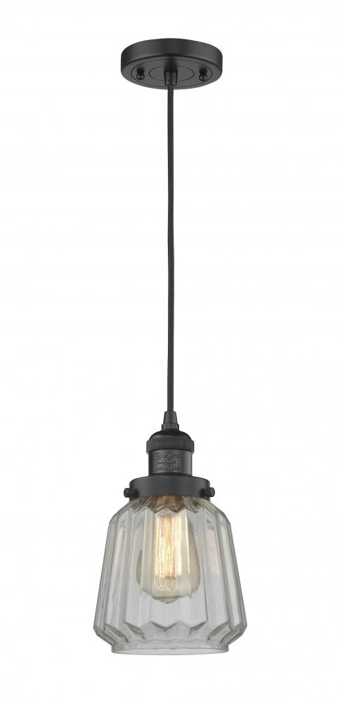 Chatham - 1 Light - 7 inch - Matte Black - Cord hung - Mini Pendant