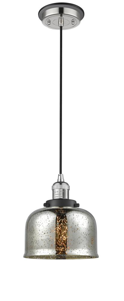 Bell - 1 Light - 8 inch - Polished Nickel - Cord hung - Mini Pendant