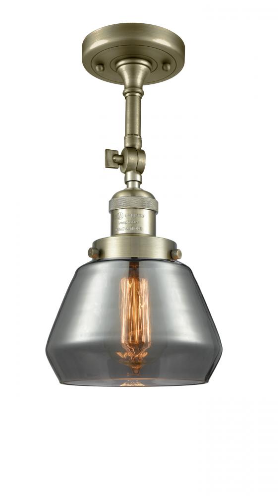 Fulton - 1 Light - 7 inch - Antique Brass - Semi-Flush Mount