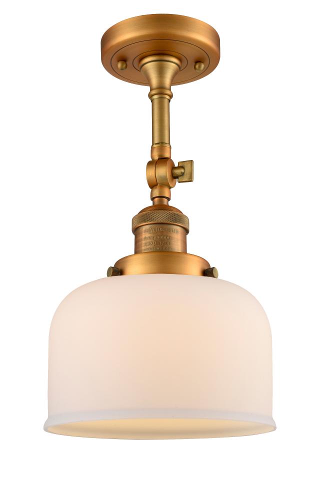 Bell - 1 Light - 8 inch - Brushed Brass - Semi-Flush Mount