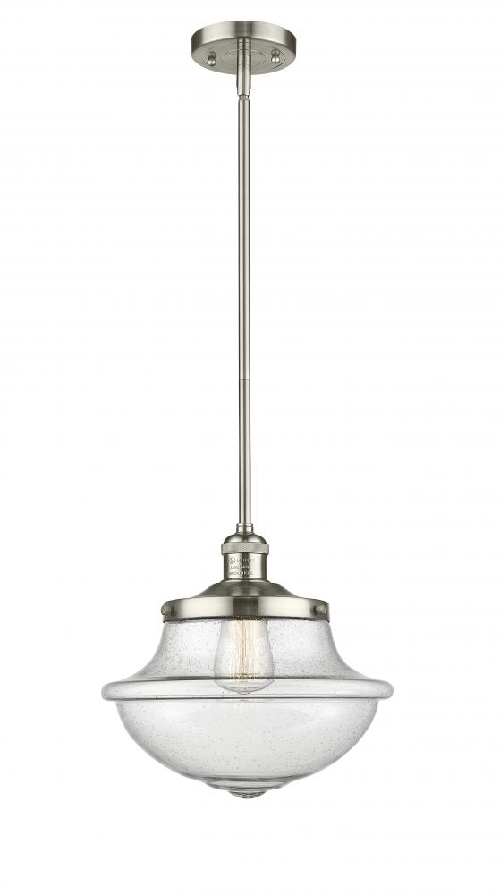 Oxford - 1 Light - 12 inch - Polished Nickel - Stem Hung - Mini Pendant