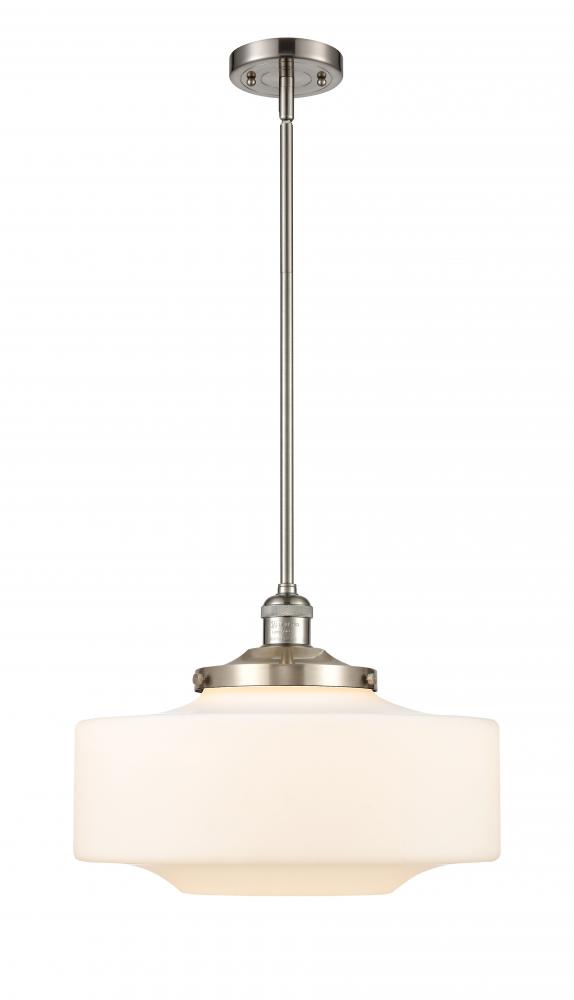 Bridgeton - 1 Light - 12 inch - Brushed Satin Nickel - Stem Hung - Mini Pendant