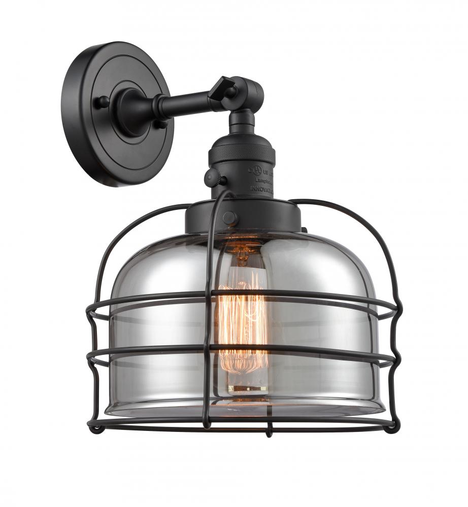 Bell Cage - 1 Light - 9 inch - Matte Black - Sconce