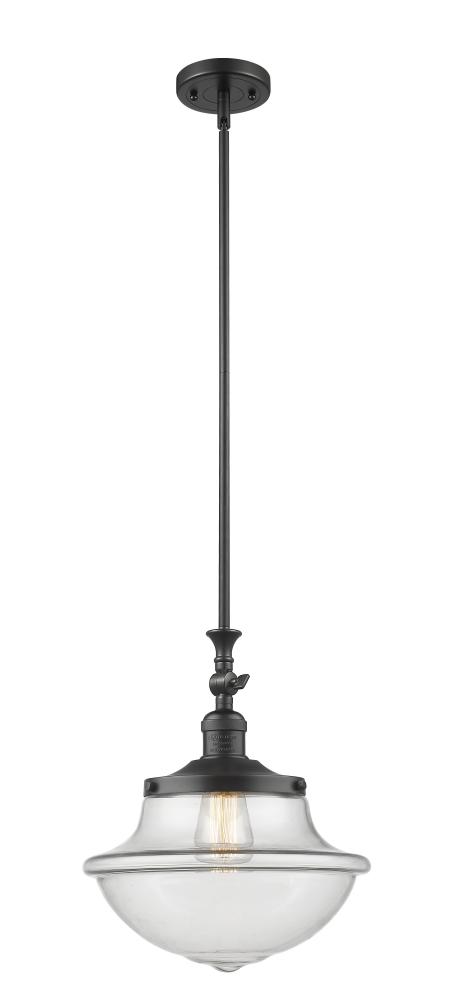 Oxford - 1 Light - 12 inch - Matte Black - Stem Hung - Mini Pendant