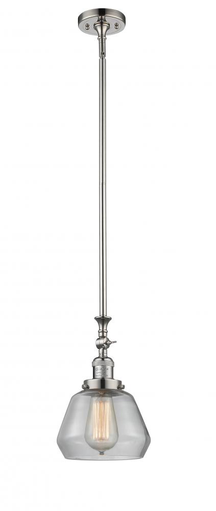 Fulton - 1 Light - 7 inch - Polished Nickel - Stem Hung - Mini Pendant