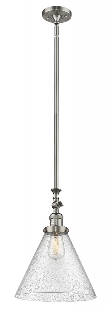 Cone - 1 Light - 12 inch - Brushed Satin Nickel - Stem Hung - Mini Pendant