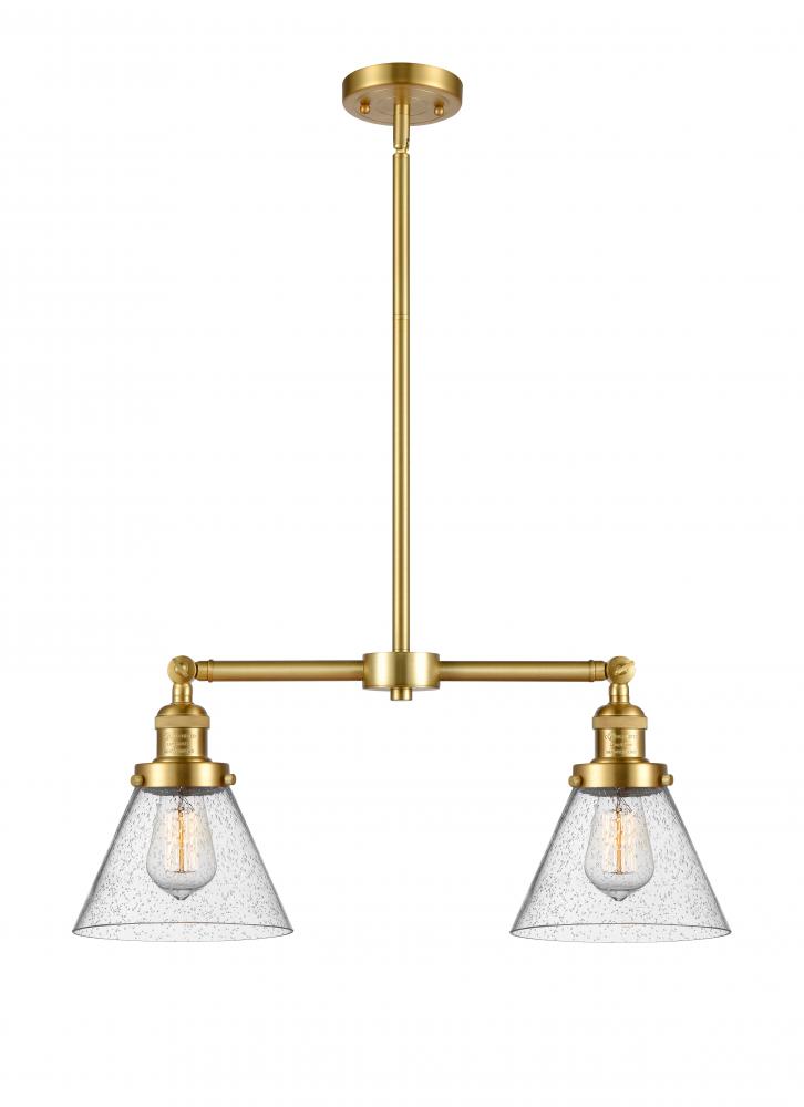 Cone - 2 Light - 21 inch - Satin Gold - Stem Hung - Island Light