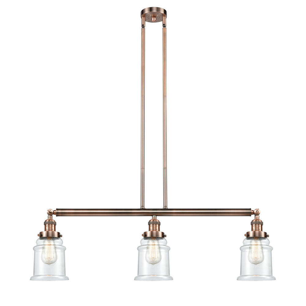 Canton - 3 Light - 39 inch - Antique Copper - Stem Hung - Island Light