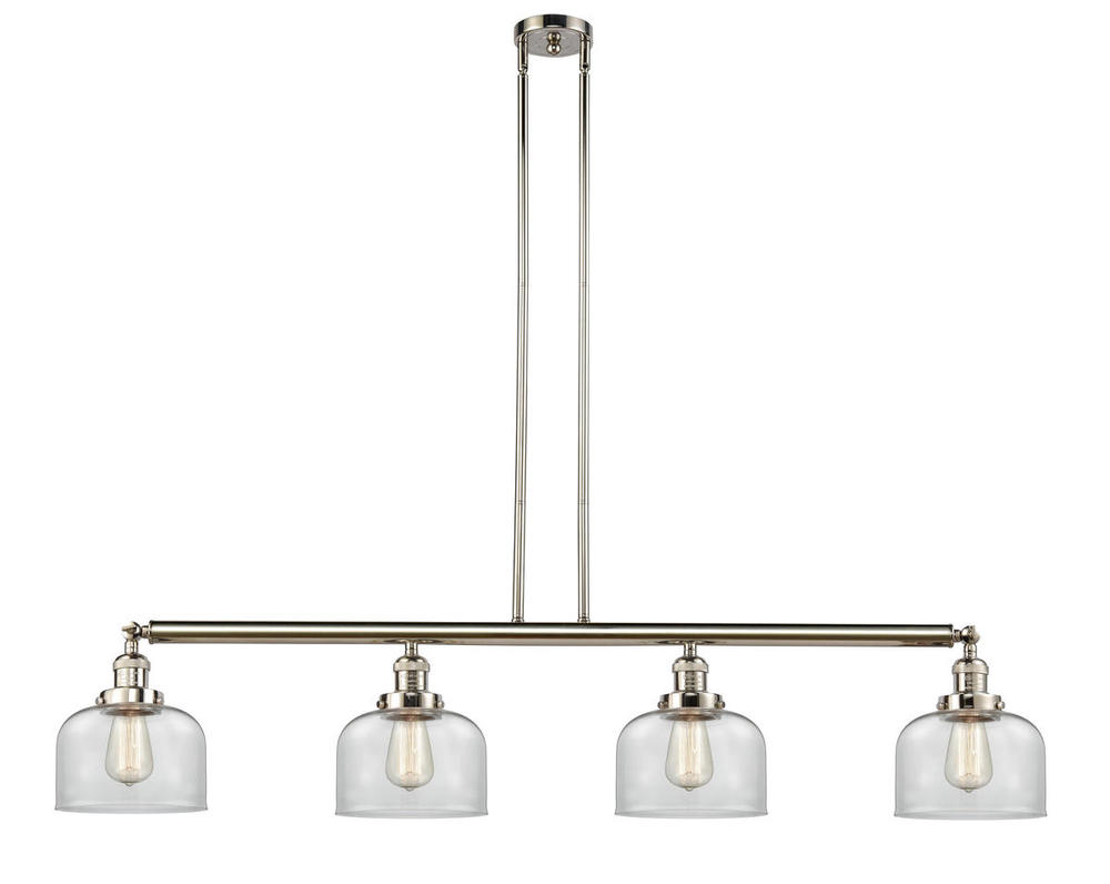 Bell - 4 Light - 53 inch - Polished Nickel - Stem Hung - Island Light