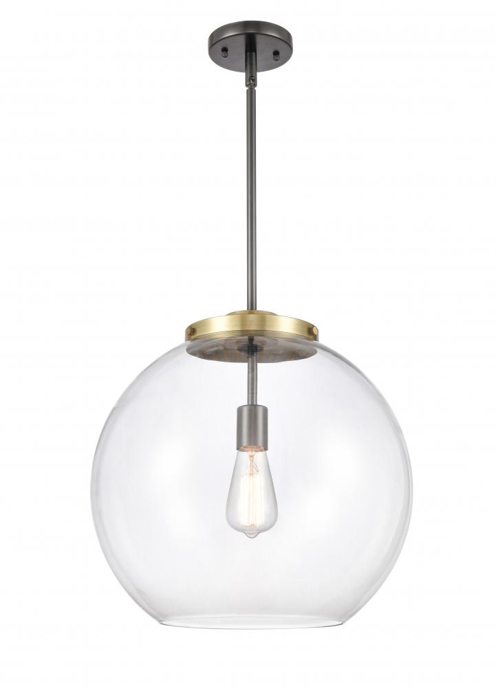 Athens - 1 Light - 16 inch - Black Antique Brass - Stem Hung - Pendant