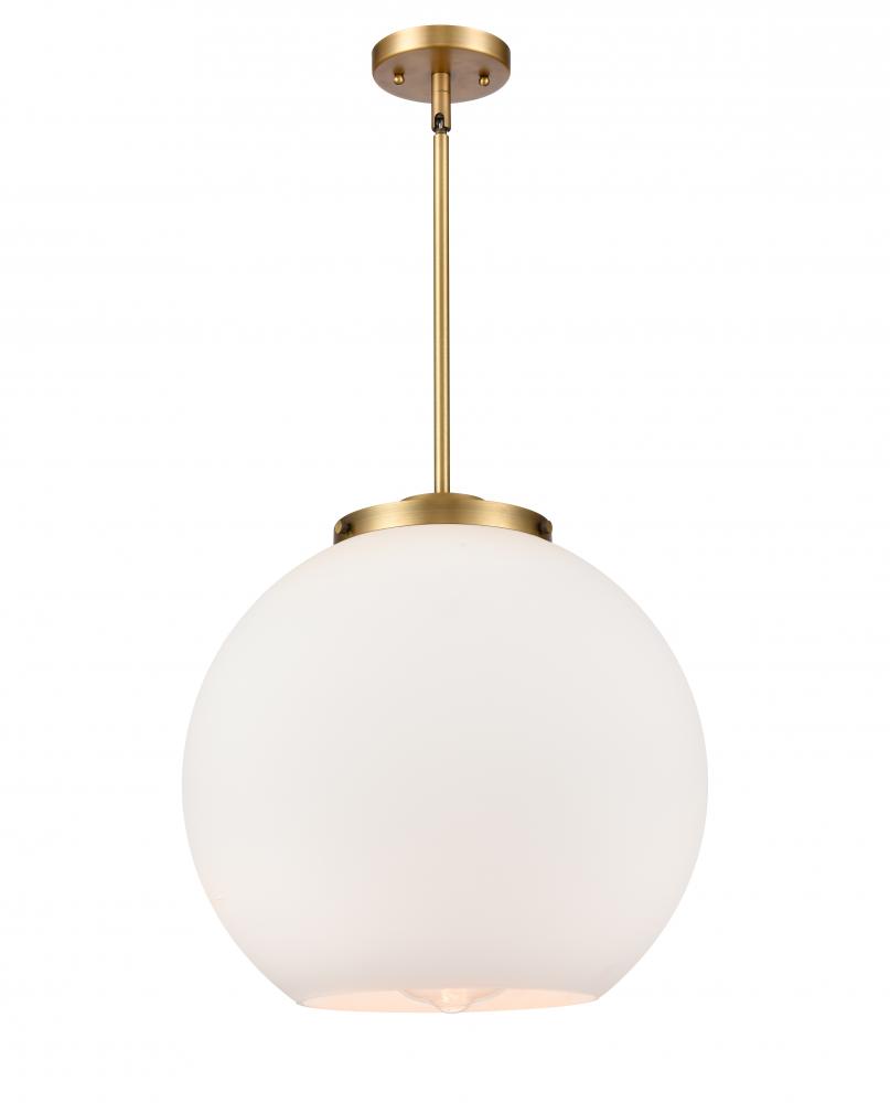 Athens - 1 Light - 16 inch - Brushed Brass - Stem Hung - Pendant