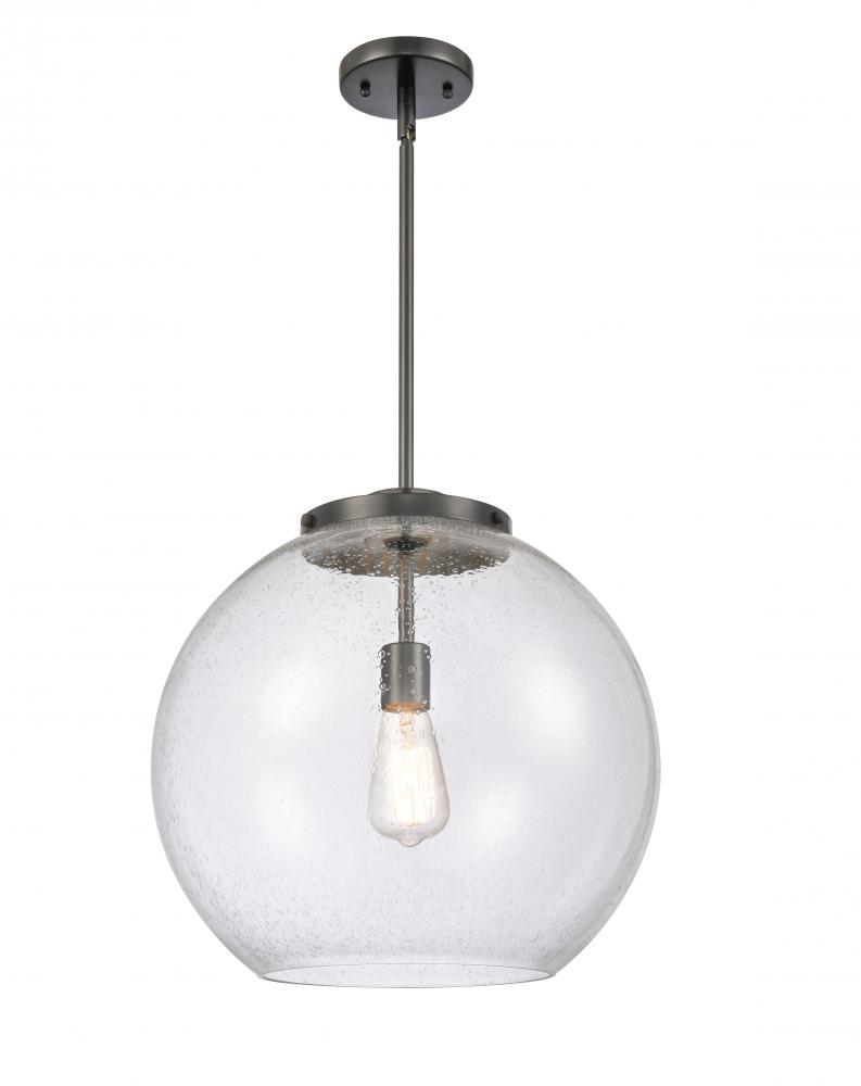 Athens - 1 Light - 16 inch - Matte Black - Stem Hung - Pendant