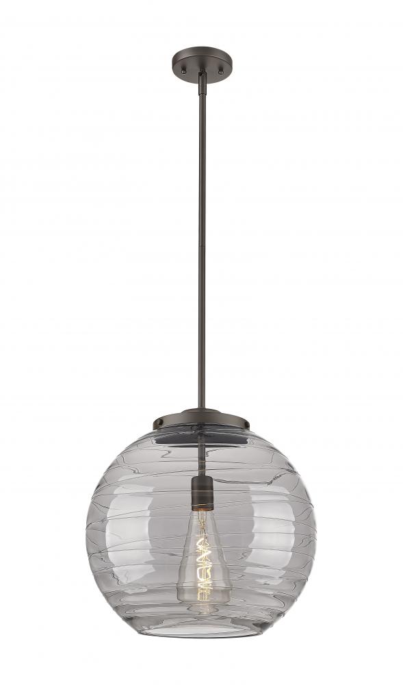 Athens Deco Swirl - 1 Light - 16 inch - Oil Rubbed Bronze - Stem Hung - Pendant