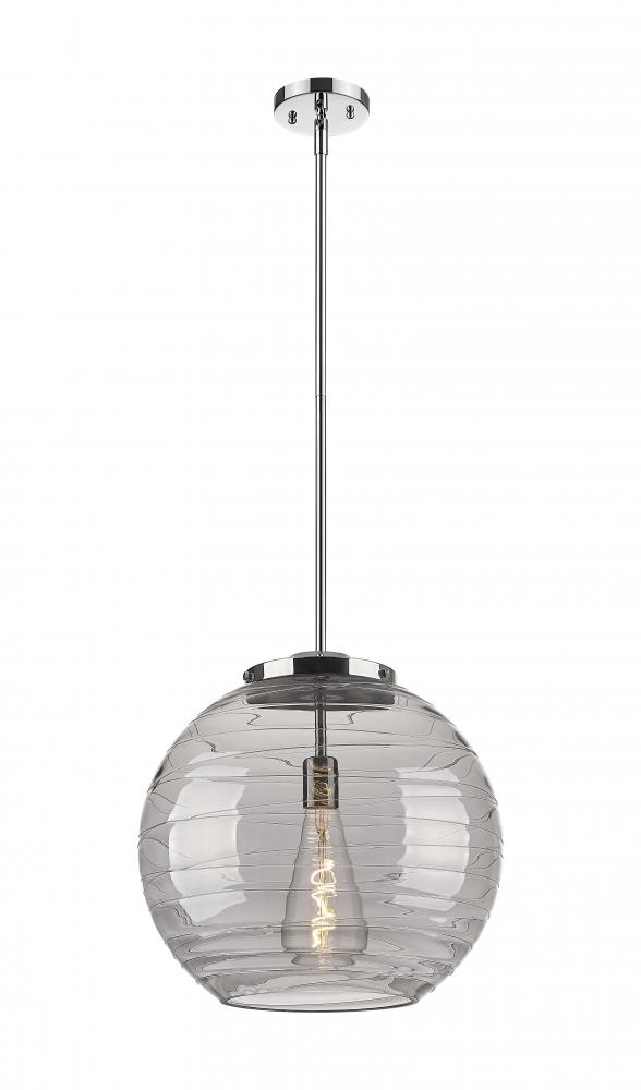 Athens Deco Swirl - 1 Light - 16 inch - Polished Chrome - Stem Hung - Pendant