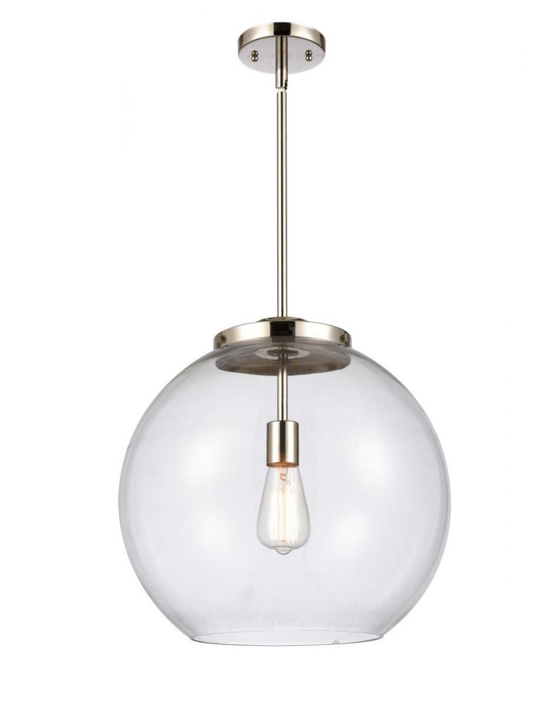 Athens - 1 Light - 16 inch - Polished Nickel - Stem Hung - Pendant