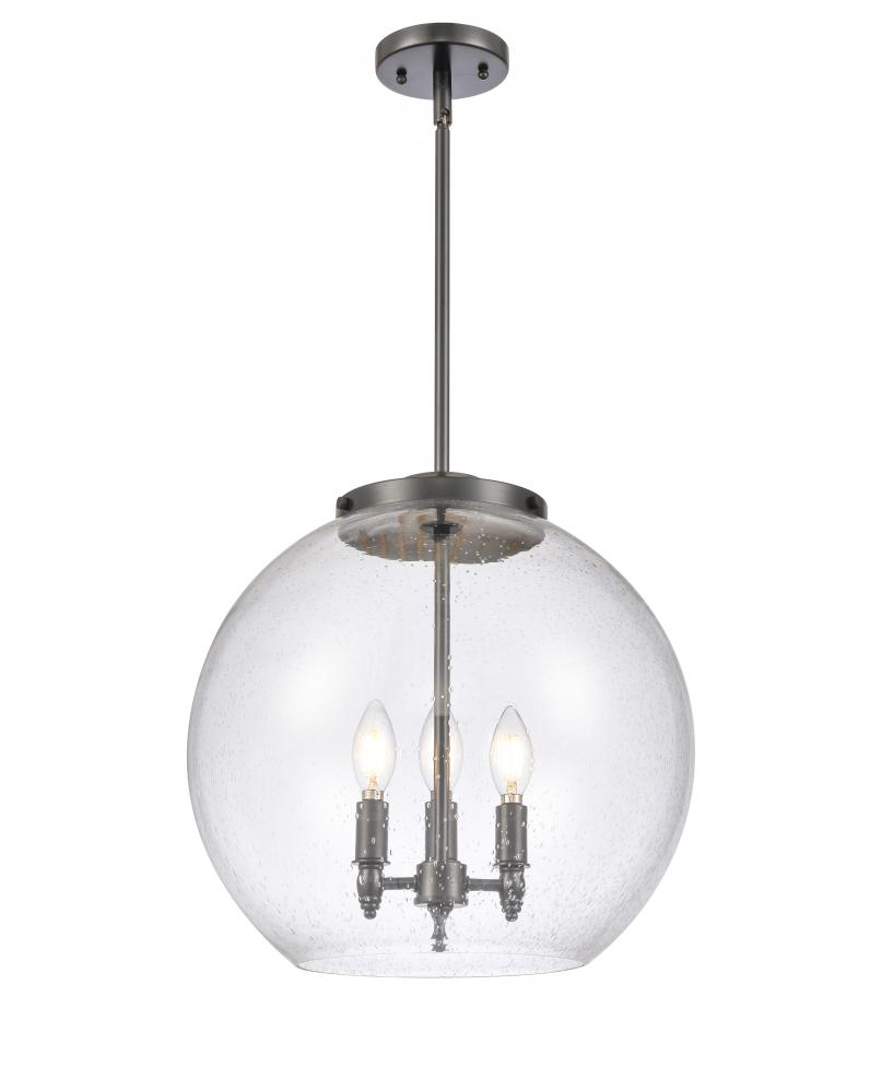 Athens - 3 Light - 16 inch - Matte Black - Cord hung - Pendant