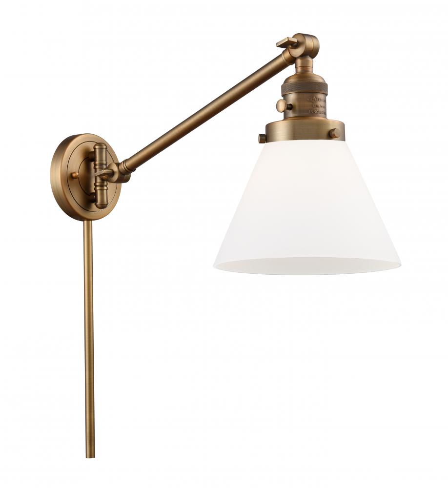 Cone - 1 Light - 8 inch - Brushed Brass - Swing Arm