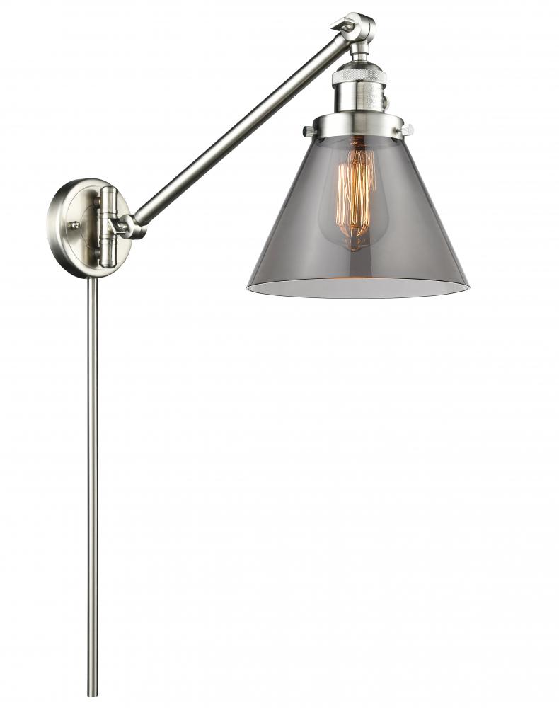 Cone - 1 Light - 8 inch - Brushed Satin Nickel - Swing Arm