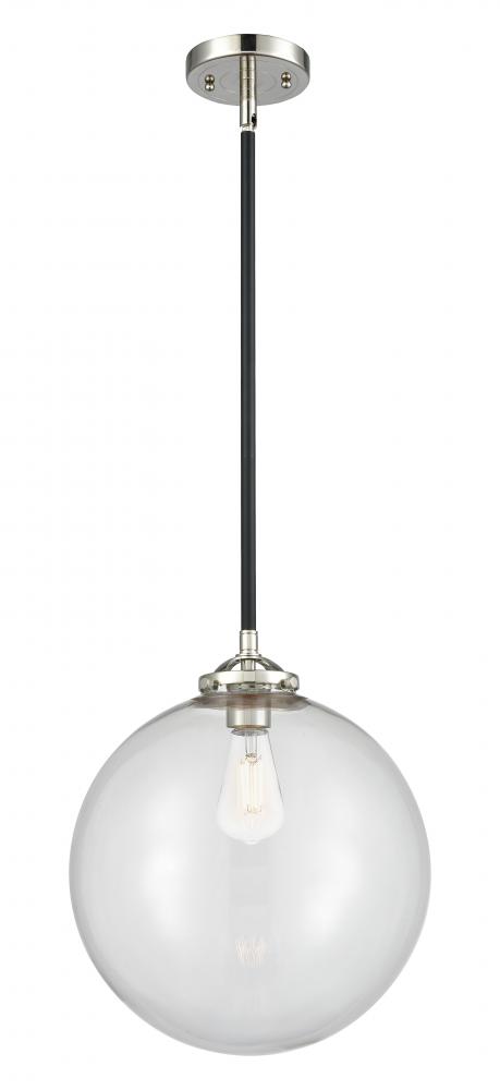 Beacon - 1 Light - 12 inch - Black Polished Nickel - Cord hung - Mini Pendant