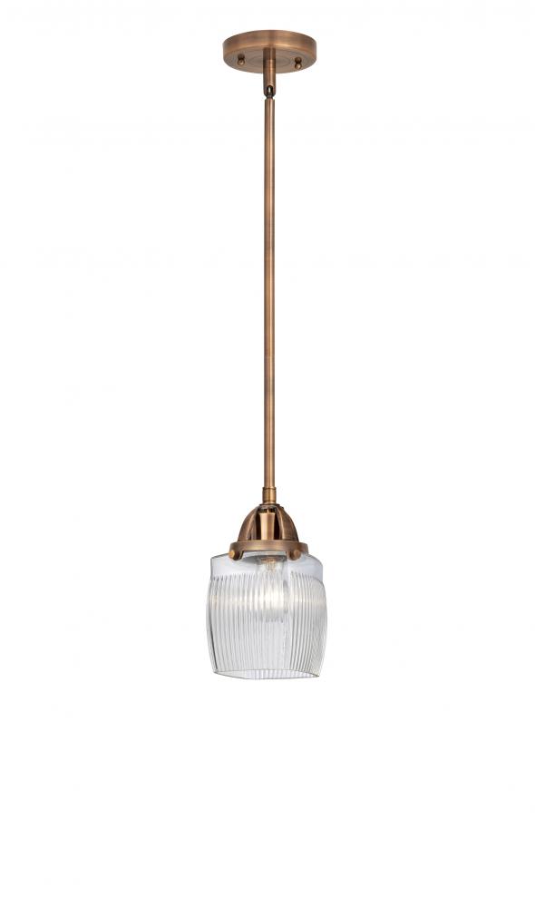 Colton - 1 Light - 6 inch - Antique Copper - Cord hung - Mini Pendant