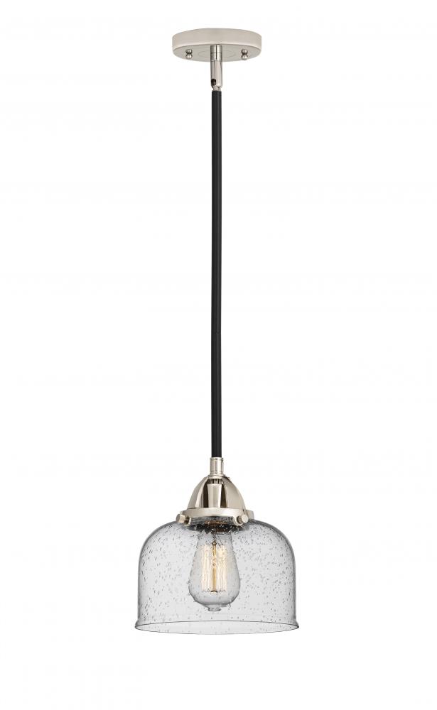 Bell - 1 Light - 8 inch - Black Polished Nickel - Cord hung - Mini Pendant