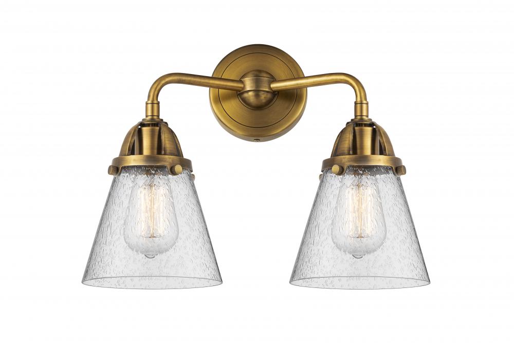 Cone - 2 Light - 14 inch - Brushed Brass - Bath Vanity Light