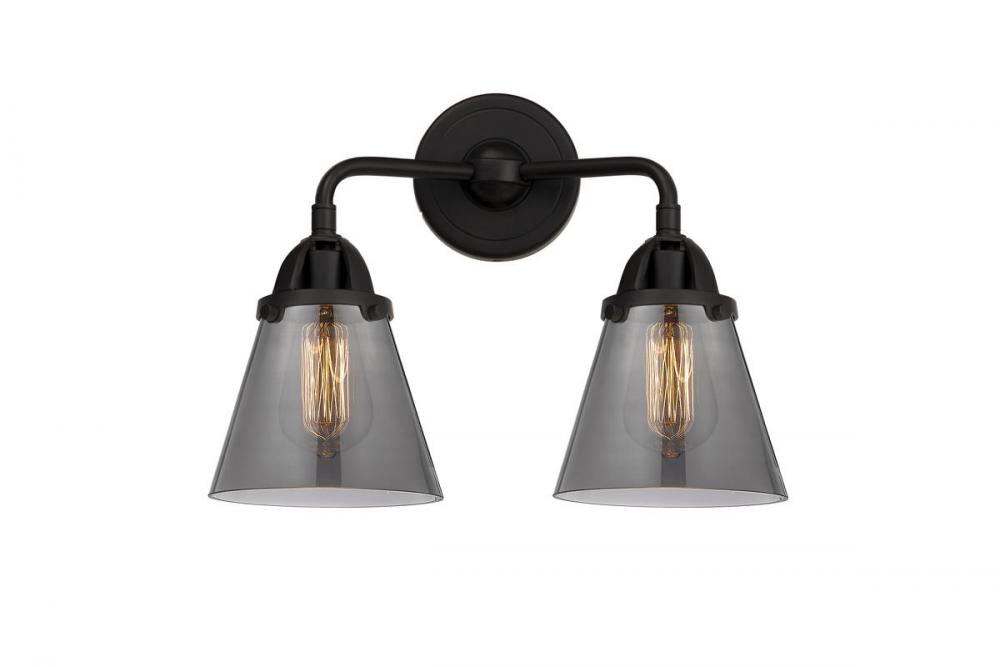 Cone - 2 Light - 14 inch - Matte Black - Bath Vanity Light