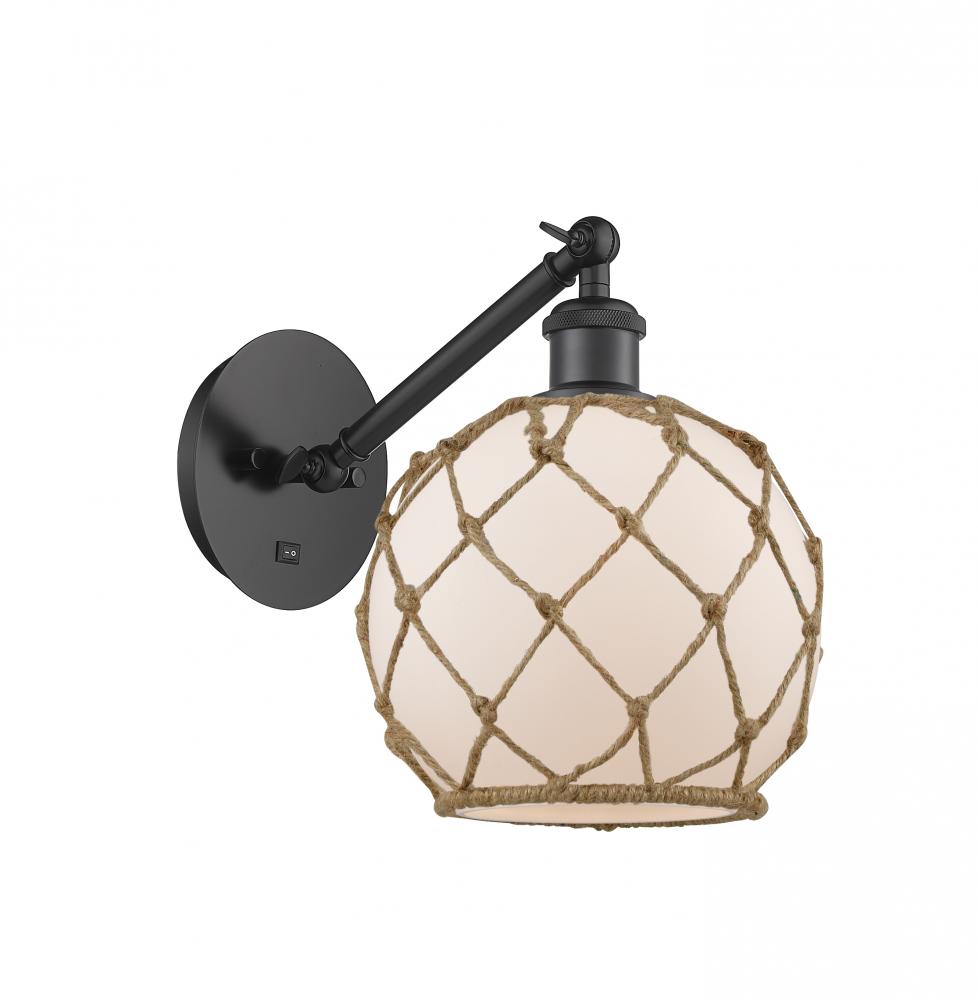 Farmhouse Rope - 1 Light - 8 inch - Matte Black - Sconce