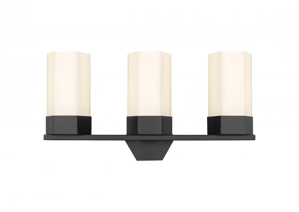 Claverack - 3 Light - 22 inch - Matte Black - Bath Vanity Light